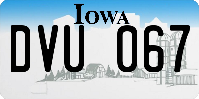 IA license plate DVU067