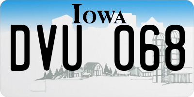 IA license plate DVU068
