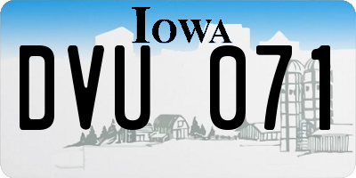 IA license plate DVU071