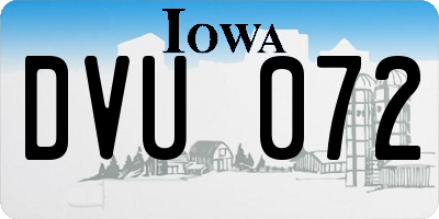 IA license plate DVU072