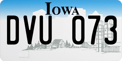 IA license plate DVU073