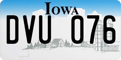 IA license plate DVU076