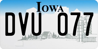 IA license plate DVU077
