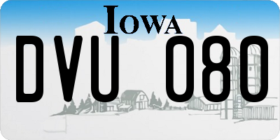 IA license plate DVU080