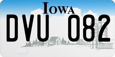 IA license plate DVU082