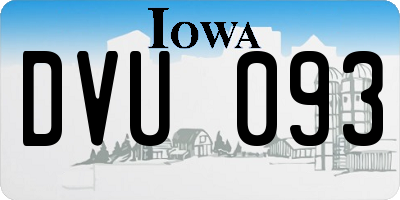 IA license plate DVU093