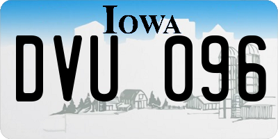 IA license plate DVU096