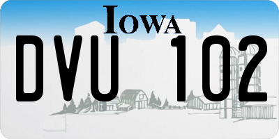 IA license plate DVU102