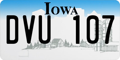 IA license plate DVU107