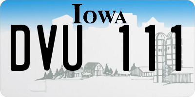 IA license plate DVU111