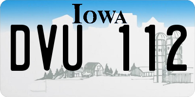 IA license plate DVU112