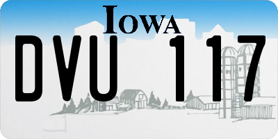 IA license plate DVU117