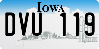 IA license plate DVU119