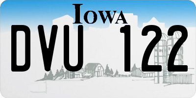 IA license plate DVU122