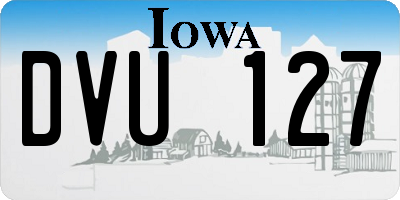 IA license plate DVU127