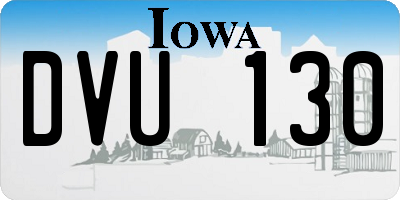 IA license plate DVU130