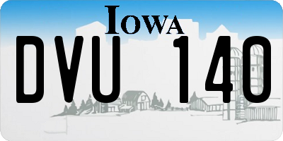 IA license plate DVU140