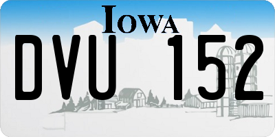 IA license plate DVU152