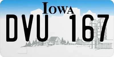 IA license plate DVU167