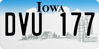 IA license plate DVU177
