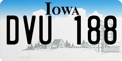 IA license plate DVU188