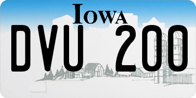 IA license plate DVU200