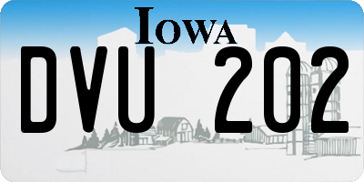 IA license plate DVU202