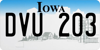 IA license plate DVU203