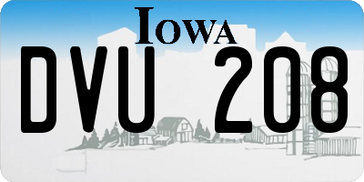 IA license plate DVU208