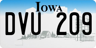 IA license plate DVU209