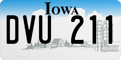 IA license plate DVU211