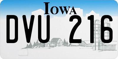 IA license plate DVU216