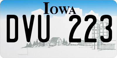 IA license plate DVU223