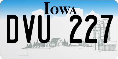 IA license plate DVU227