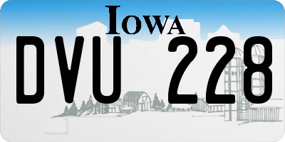 IA license plate DVU228