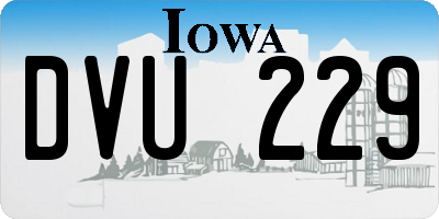 IA license plate DVU229