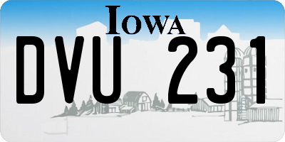 IA license plate DVU231