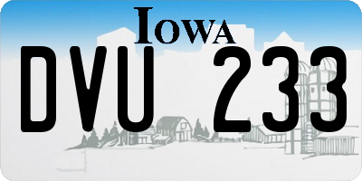 IA license plate DVU233