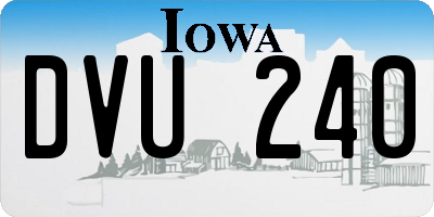 IA license plate DVU240