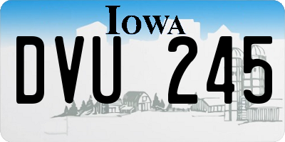 IA license plate DVU245