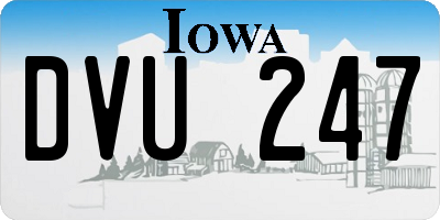 IA license plate DVU247