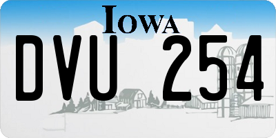 IA license plate DVU254