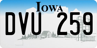 IA license plate DVU259