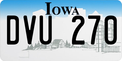IA license plate DVU270
