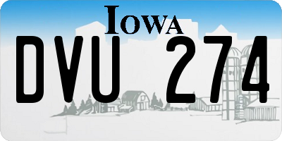 IA license plate DVU274