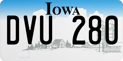 IA license plate DVU280