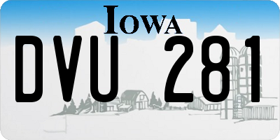 IA license plate DVU281