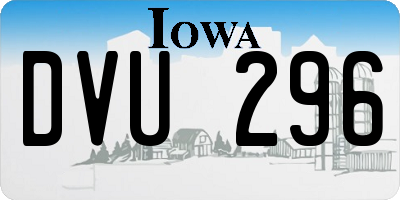 IA license plate DVU296