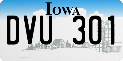 IA license plate DVU301
