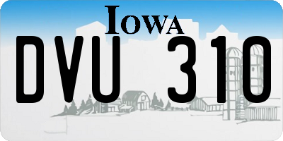 IA license plate DVU310